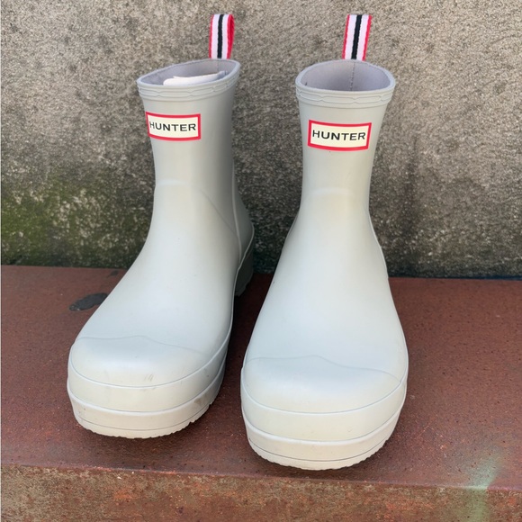 Hunter Play Short Women's Rain Boots, Zinc, Us 10 - Picture 1 of 8